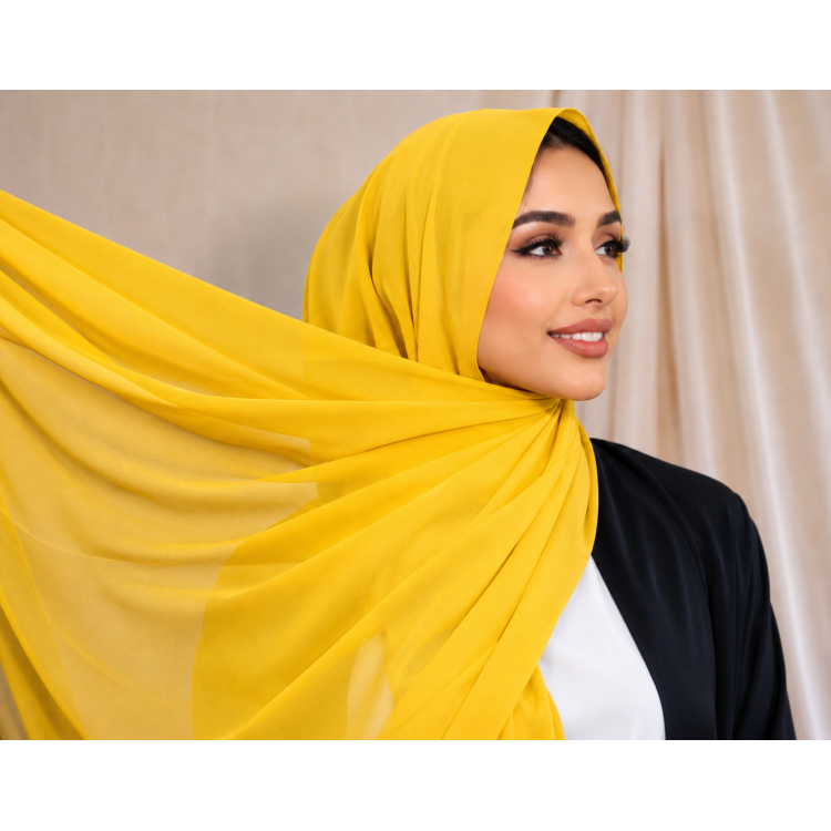 Foulard Chiffon jaune