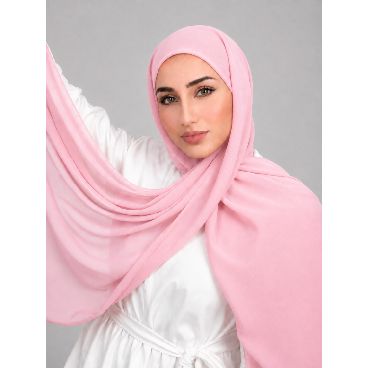 Foulard Chiffon _ Rose Dragée