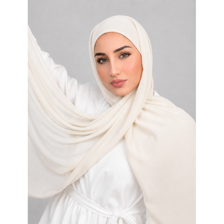 Foulard Chiffon_ Blanc Sucré