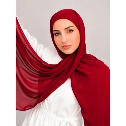 Foulard Chiffon _ Rouge Bourdeau