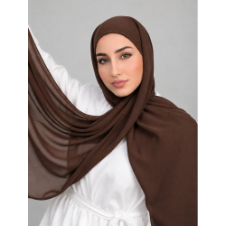 Foulard chiffon_ Marron Chocolat