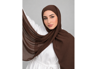 Foulard chiffon_ Marron Chocolat