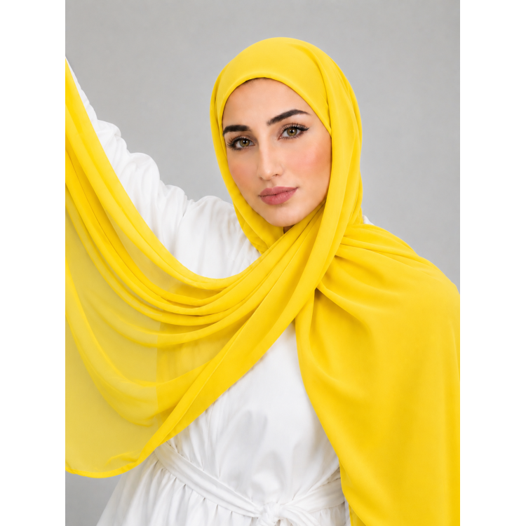 Foulard chiffon_ Jaune