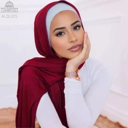 Foulard Coton  _ Rouge Bordeaux
