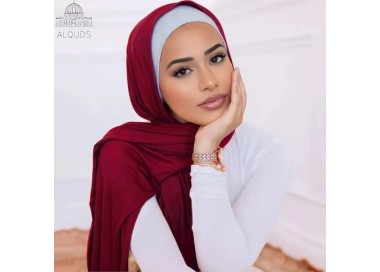 Foulard Coton  _ Rouge Bordeaux