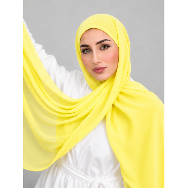 Foulard Chiffon _ Jaune Citron