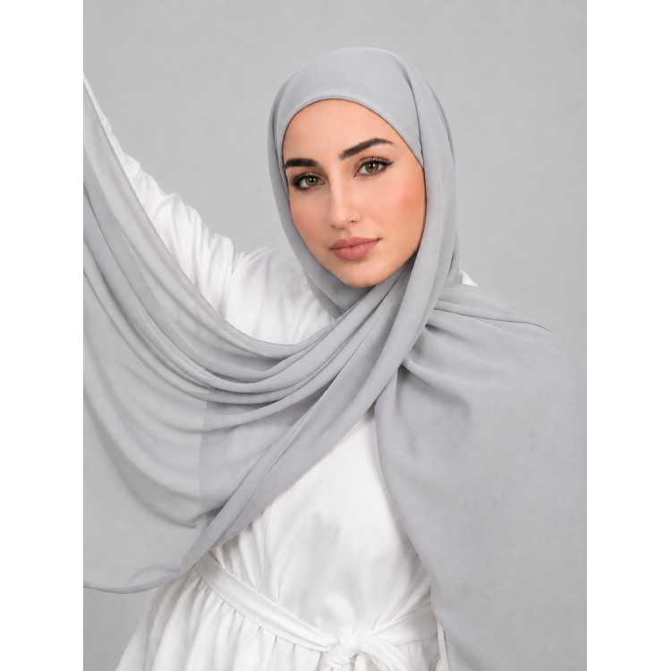 Foulard chiffon_ Gris Clair