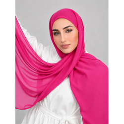 Foulard chiffon_ Rose Fuchsia Clair