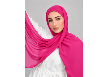 Foulard chiffon_ Rose Fuchsia Clair