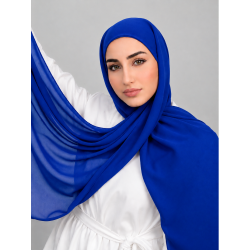 Foulard chiffon_ Bleu Roi