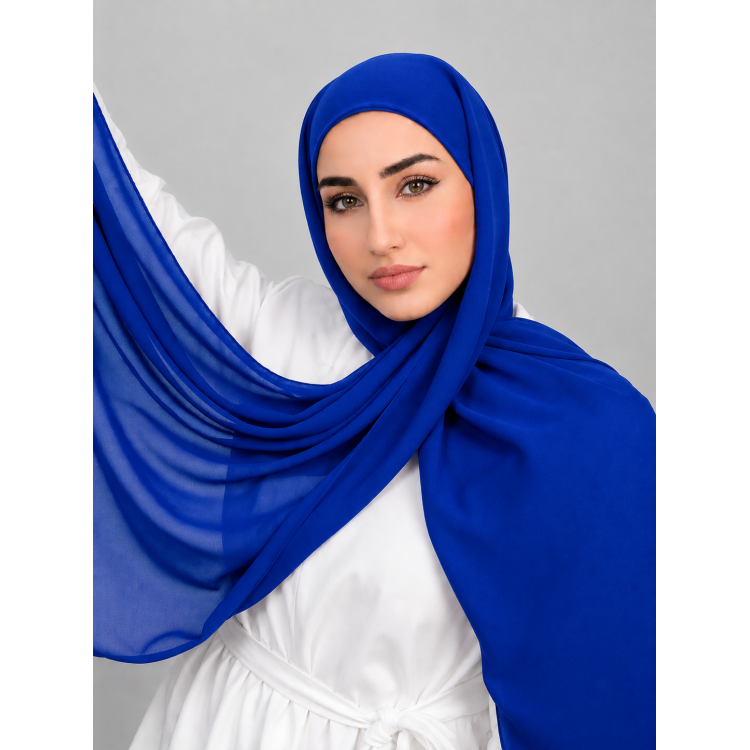 Foulard chiffon_ Bleu Roi