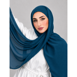 Foulard Chiffon _ Blue Peacock