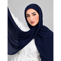 Foulard Chiffon _ Bleu  Marine