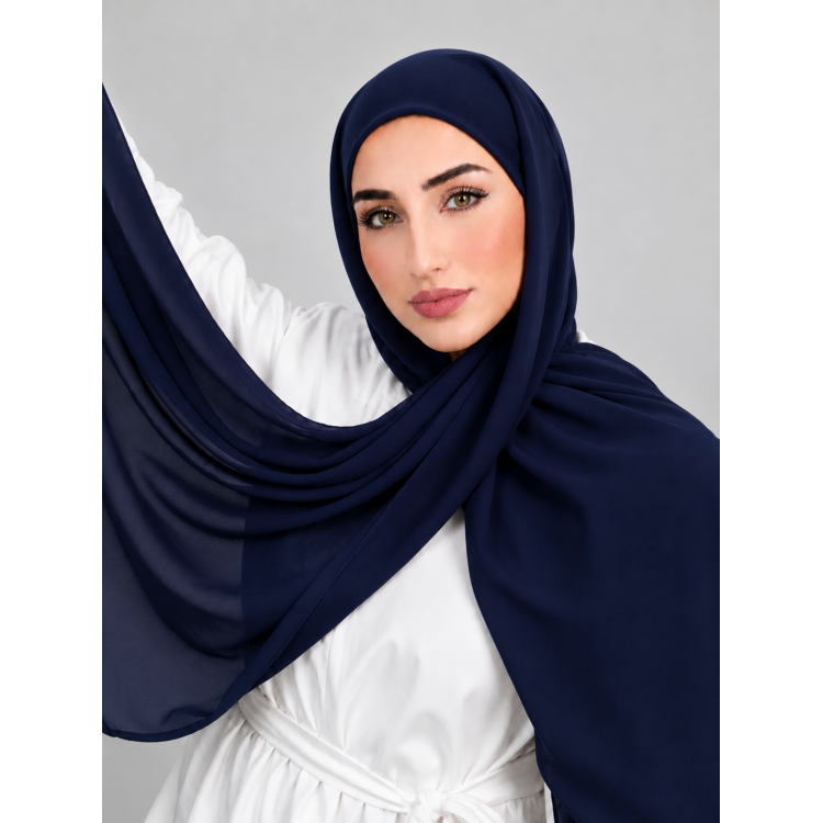 Foulard Chiffon _ Bleu  Marine