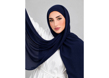 Foulard Chiffon _ Bleu  Marine