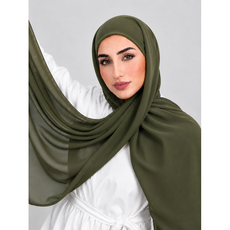 Foulard Chiffon _ Vert Olive